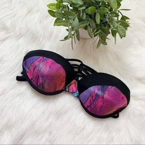 NWOT Koral Swimwear Purple/Black Bikini Top Size S